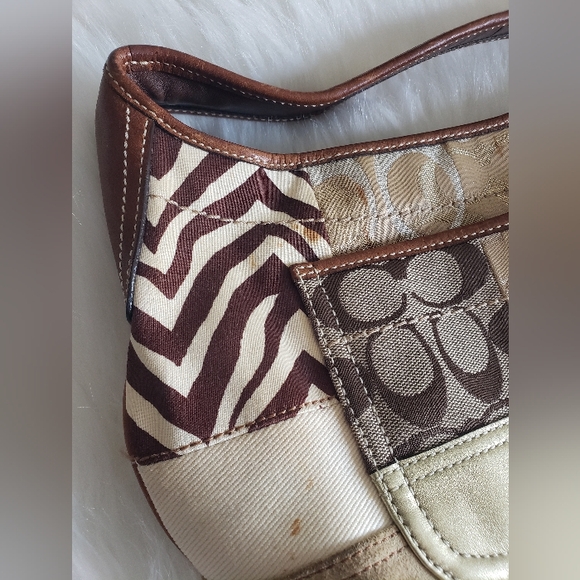 Vintage Multi Pattern Coach Patchwork Handbag Purse - Picture 3 of 13